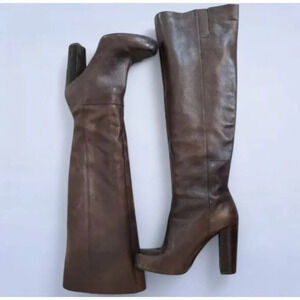 Nine‎ West Crop Shop Brown High Heel Boots - Size 7